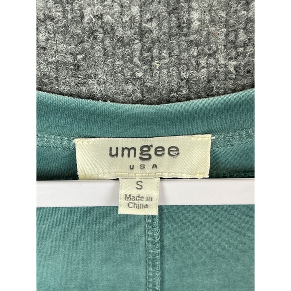 Umgee T-Shirt Dress Women S Green Excellent V-Neck Pocket Boho R7605 - Picture 7 of 11